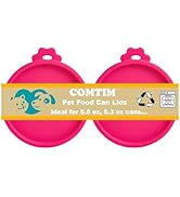 Comtim Cat Food Can Covers Lids for 5.5 oz Cans, 2 Pack Silicone Cat Food Can Lids for 5.5 oz 5.3...