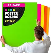 Hygloss Neon Poster Board - 22x28-Inch Fluorescent Double-Sided Color Cardstock Paper - 25 Sheets...