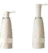 Mini Folding Travel Umbrella with Built-in Hidden Telescoping Handle,Teflon Coating, UPF 50+,UV P...