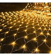 WATERGLIDE Outdoor Christmas Net Lights, 12FT x 5FT 360 LED Fairy String Light with 8 Lighting Mo...
