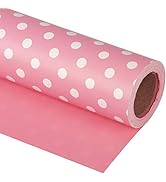 WRAPAHOLIC Reversible Wrapping Paper - Pink and Polka Dot Design for Birthday, Holiday, Wedding, ...