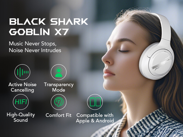 Black shark Gaming Headset Active Noise Cancelling Headphones
