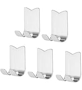 Stainless Steel Adhesive Hooks Wall Hangers Heavy Duty Sticky Hooks Waterproof Hanger Towel Holde...