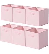 Cupic Cupid 13x13 Storage Cubes, 6 Pack Open Storage Bins with Handles, Collapsible Cube Bins for...