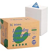 Laundry Detergent Sheets Space-Saving Travel-Deep Cleaning Unscented Eco No Plastic Jug 240 Loads