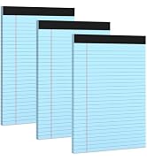 3 Pack Blue Legal Pads 8.5 x 11 Note Pads, Wide Ruled Notepads 8.5 x 11 Lined Paper Wide Ruled Wr...