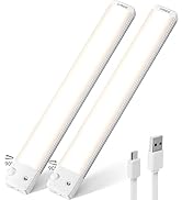 Lyridz 80-LED Motion Sensor Under Cabinet Lights Wireless, 0-90° Adjustable PIR Sensor Under Coun...