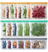 Anelueeoo 20Pack Reusable Freezer Bags,Leakproof Reusable Food Storage Bags BPA Free Healthy Food...