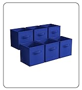 Sorbus Foldable Storage Cubes - 6 Fabric Baskets for Organizing Pantry, Closet, Shelf, Nursery, P...