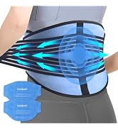 Back Ice Pack for Lower Back Pain Relief with Compression, 2 Gel Packs Back Ice Pack Wra...