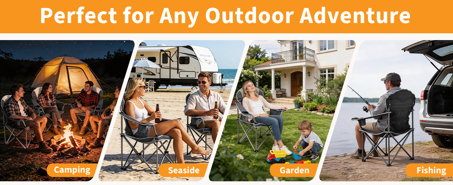 Folding Camping Beach Chair for Adults