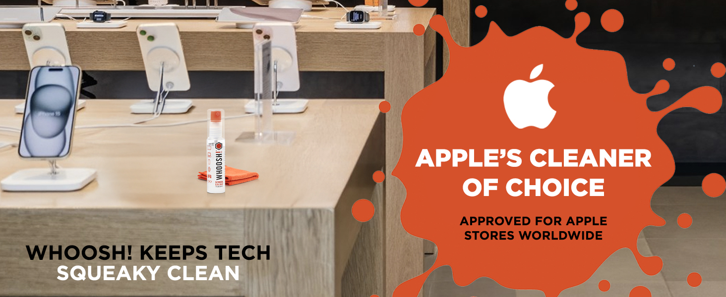 WHOOSH! cleaner in an Apple Store display, Cleaner of Choice.