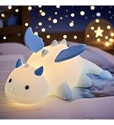 POSSHE Dragon Night Light, Cute Baby Dragon Gifts, Soft Silicone Lamp with 3 Level Warm Light and...