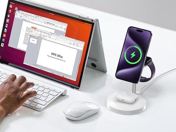 magsafe charger stand 3 in 1 charging station apple wireless multiple devices iphone watch airpods