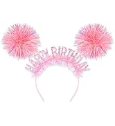 CAVETEE Happy Birthday Crown and Tiara for Women & Girls Party Decorations Gifts