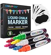 ONUPGO Liquid Chalk Markers, 8 Colors Chalk Pens for Blackboard, Chalkboard Signs, Glass Window, ...