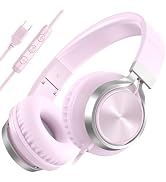 INFURTURE USB C Headphones Wired with Mic & Volume Control,Tangle-Free Plaiting Line,Type C Over-...