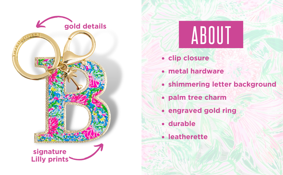 initial keychain lilly pulitzer gift