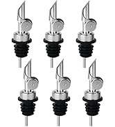 6PCS Liquor Bottle Pourers, Auto Flip Olive Oil Dispenser Spout, Weighted Stainless Steel Alcohol...