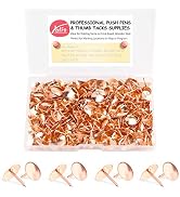 Yalis Thumb Tacks 300-count, Rose Gold Tacks 3/8-inch Steel Roundness Push Pins Office Tacks for ...