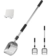 Depets Cat Litter Scoop, Metal Litter Scooper with Deep Shovel, Detachable Long Handle Cat Litter...