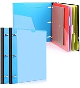 WOT I Telescoping Project Organizer 2PCS, Refillable 3 Ring Binder Pocket Folder with Customized ...