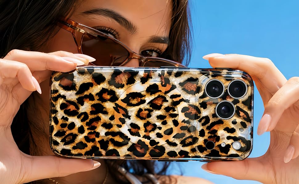 Sparkle Leopard Shockproof Cover-Amber