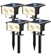 btfarm Solar Spot Lights Outdoor Waterproof, 4 Pack/3 Modes Motion Sensor Lights, Solar Powered S...