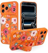 Jefonha Case for iPhone 17 Pro Max Silicone Phone Case with Strap for Women Girls Cute Floral Flo...