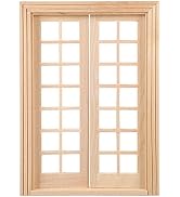 DOITOOL Dollhouse Double Doors 1: 12 Scale Dollhouse Accessories DIY Miniature Doors and Windows ...