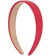 Motique Accessories 1 Inch Vegan Leather Headband for Women and Girls (Red)