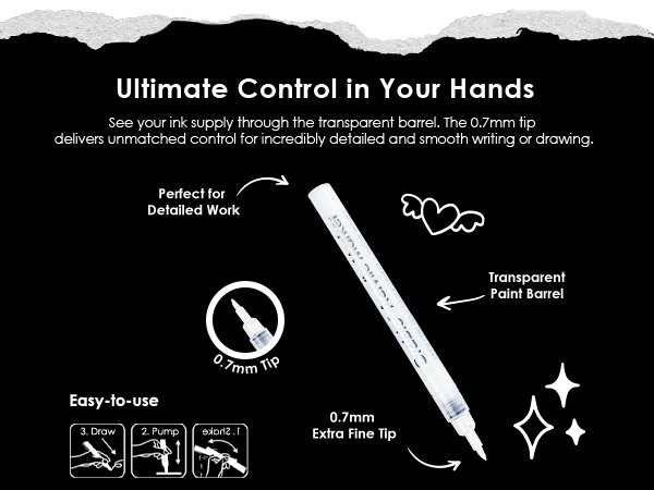 white acrylic marker set of 6