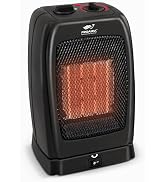 Proaira HTR30 Oscillating Ceramic Space Heater, 1500W, Black