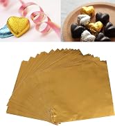 Wowagoga 300 Pcs Foil Candy Wrappers - 6x6 Inches Gold Aluminum Foils Paper Chocolate Candy Wrapp...