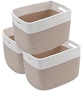 HZFTJOY 3 Pack Woven Storage Baskets for Shelves,13.5"×11"×9.5"Organizing Bins,Gift Baskets for T...