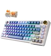 iRocks K103R RGB 75% Mechanical Keyboard w/Knob, Silent Bubble Switch | Wireless, 81 PBT Keys, Ho...
