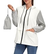 Zando Women's Lightweight Rain Jacket with Hood Waterproof Raincoat for Women Packable Windbreake...