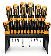 TOOLMAK 18pcs Screwdriver Set, Magnetic Tips | Precision Screwdrivers, Slotted Phillips Torx Scre...