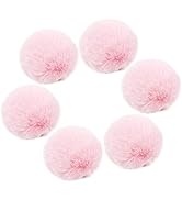 SUSULU Pink Fur Pom Poms Fluffy Faux Fur Pompom Ball with Tiny Cord for Party Decorations Hat Sho...