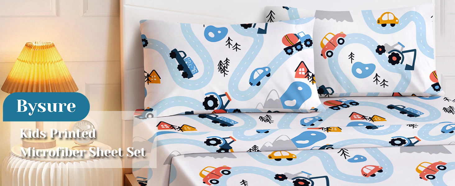 kids pupil printed bed sheets set