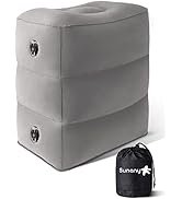Sunany Inflatable Foot Rest Pillow for Travel, Kids/Adults Airplane Travel Pillow-Adjustable Heig...