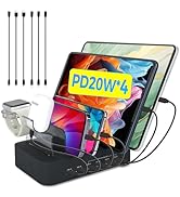 Chargeknight USB C Charging Station for Multiple Devices Apple,100W 4 PD and 2 USB Charging Stand...