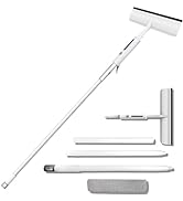 58'' Spray Window Cleaning Squeegee Kit, 3-in-1 Window Squeegee Cleaner with 3-Section Extension ...
