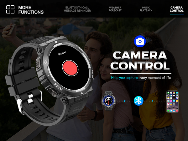 Military Smart Watch for Men Flashlight Tactical Smartwatch Fitness Watch 3ATM Waterproof