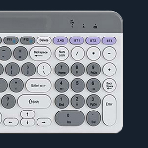 Wireless Keyboard and Mouse Combo with Phone Tablet Holder,