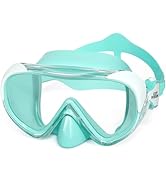 Kids Swim Mask 180° Snorkel Diving Mask, Anti-Fog Child Swim Goggles with Nose Cover No-Leak Swim...