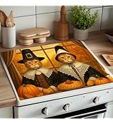 HOMETITUTE Thanksgiving Stove Top Cover 28x20 Inches Cats Pumpkin Pie Design Countertop Protector...