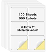 Risepekt 600 Labels 6 UP Labels,4" x 3-1/3" Shipping Address Labels for Laser & Inkjet and Copier...