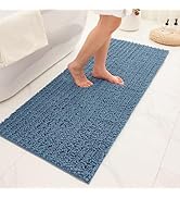 Ruggnovea Bathroom Runner Rug 24x55 Washable Non Slip Long Bath Mat for Bathtub Thick Absorbent B...