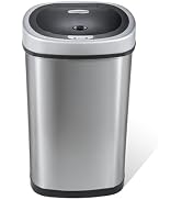 Ninestars 13 Gallon Oval Automatic Trash Can, 50L Touchless Motion Sensor Kitchen Garbage Can wit...